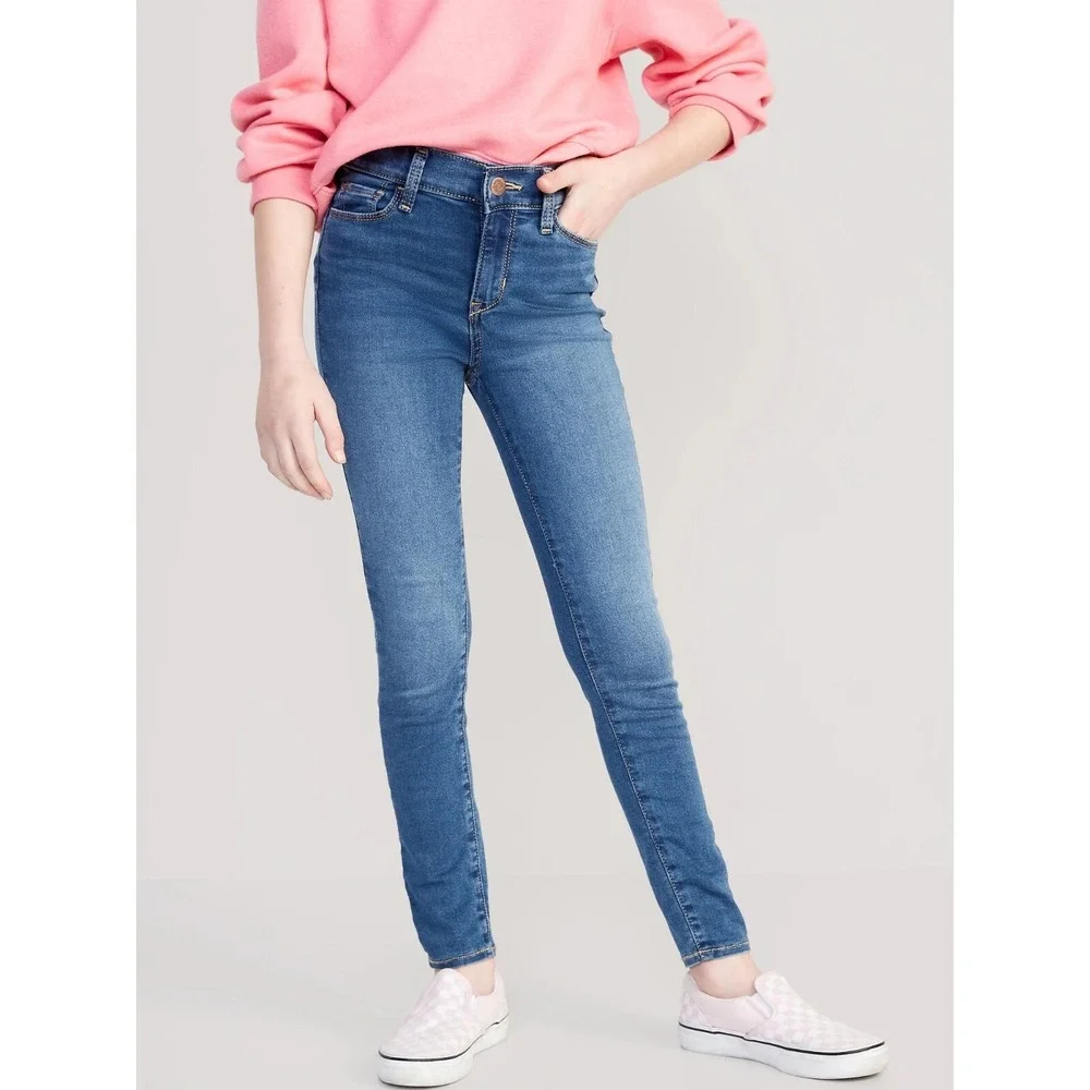 Old Navy Girls High Waisted Rockstar 360° Stretch Jeggings‎ - Med Wash - Sz 14